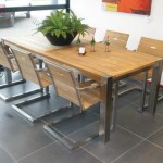 RVS tuintafel met hout